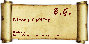 Bizony György névjegykártya