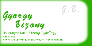 gyorgy bizony business card